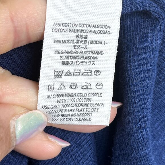 Free People ‘Emmy Lou’ Blue Ribbed Lace Up Tank Top Large - Picture 12 of 14